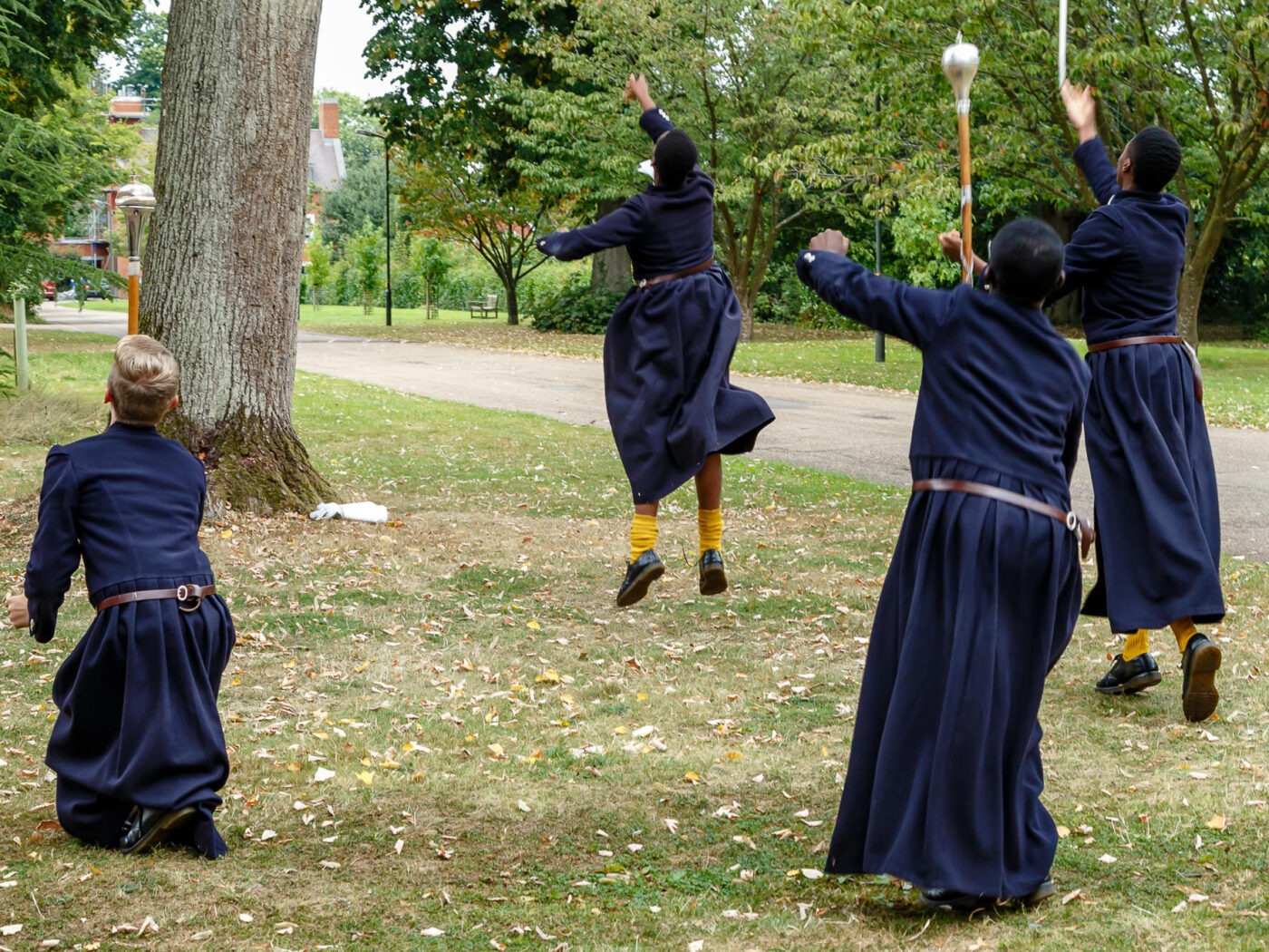 Mace-throwing practice